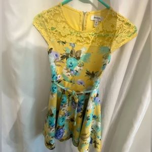 Speechless Kids Yellow Floral Dress.
